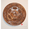 circle bronze fish art wall relief for home